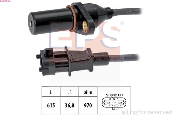 EPS 1.953.569 - Датчик положения Коленвала, RPM abcparts.ee
