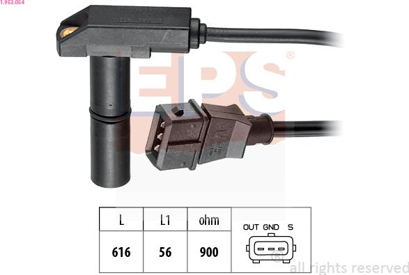 EPS 1.953.054 - Датчик положения Коленвала, RPM abcparts.ee