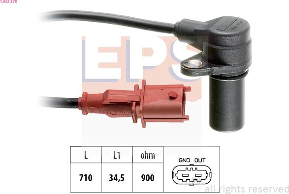 EPS 1.953.170 - Датчик положения Коленвала, RPM abcparts.ee