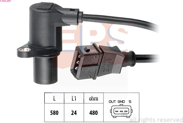 EPS 1.953.297 - Датчик положения Коленвала, RPM abcparts.ee