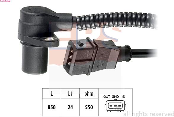 EPS 1.953.252 - Датчик положения Коленвала, RPM abcparts.ee
