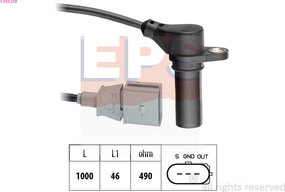 EPS 1.953.218 - Датчик положения Коленвала, RPM abcparts.ee
