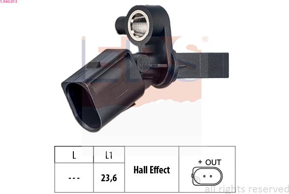 EPS 1.960.013 - ABS датчик, частота вращения колеса abcparts.ee