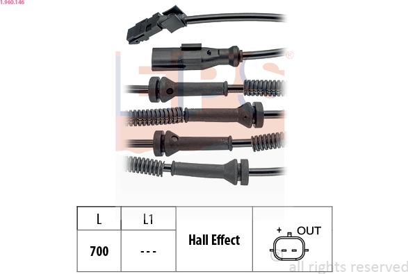 EPS 1.960.146 - ABS датчик, частота вращения колеса abcparts.ee