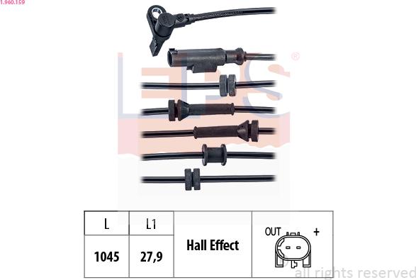 EPS 1.960.159 - ABS датчик, частота вращения колеса abcparts.ee