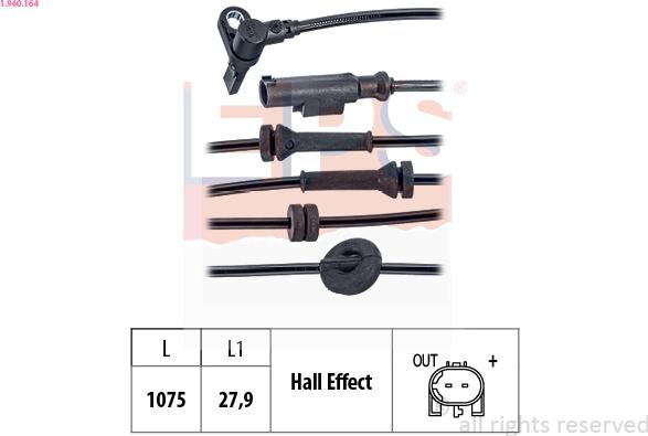 EPS 1.960.164 - ABS датчик, частота вращения колеса abcparts.ee