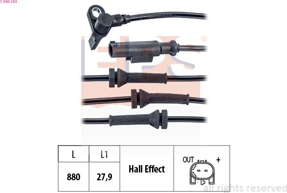 EPS 1.960.163 - ABS датчик, частота вращения колеса abcparts.ee