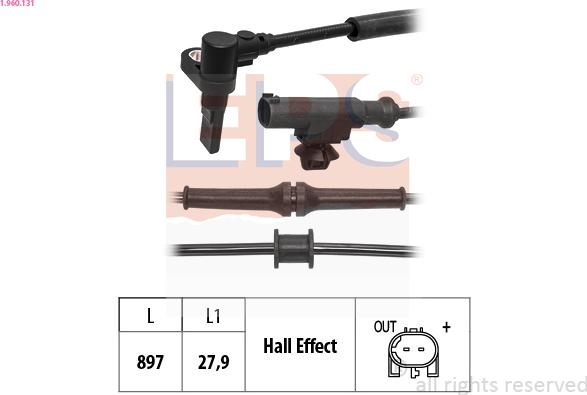 EPS 1.960.131 - ABS датчик, частота вращения колеса abcparts.ee