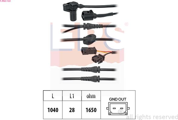 EPS 1.962.122 - ABS датчик, частота вращения колеса abcparts.ee