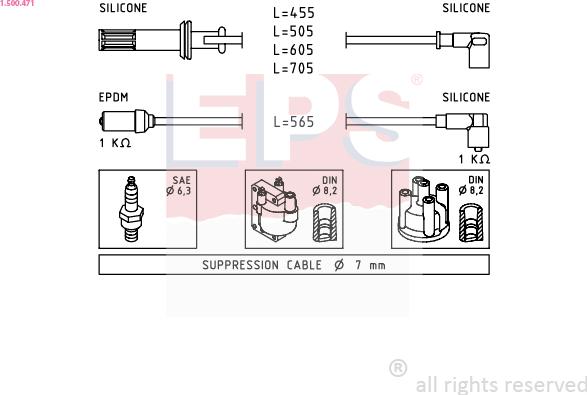 EPS 1.500.471 - Комплект проводов зажигания abcparts.ee