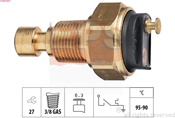 EPS 1.850.037 - Термовыключатель, вентилятор радиатора / кондиционера abcparts.ee