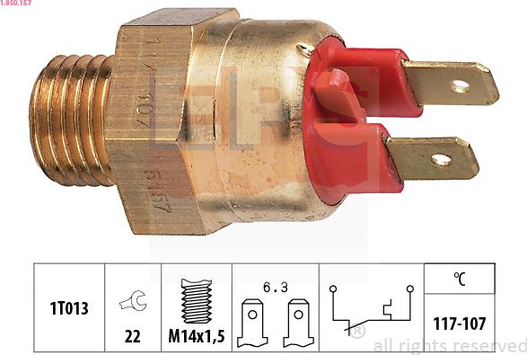 EPS 1.850.157 - Термовыключатель, вентилятор радиатора / кондиционера abcparts.ee