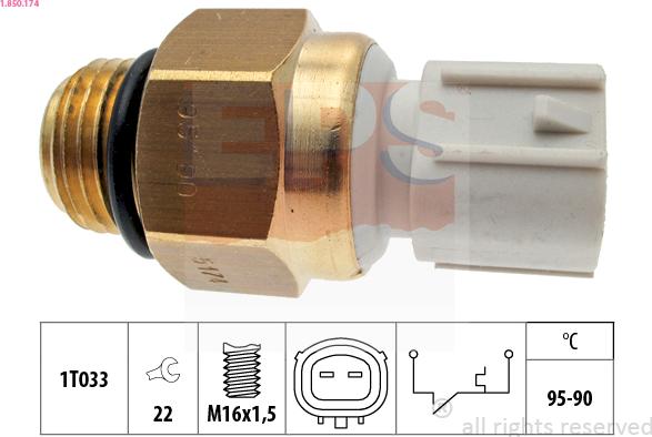 EPS 1.850.174 - Термовыключатель, вентилятор радиатора / кондиционера abcparts.ee
