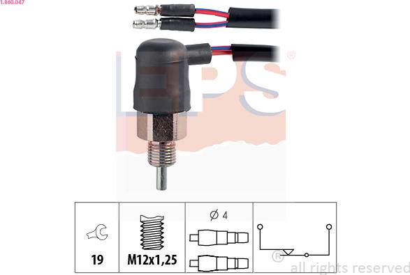 EPS 1.860.047 - Датчик включения фары заднего хода abcparts.ee