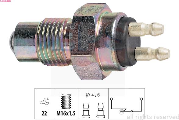 EPS 1.860.008 - Датчик включения фары заднего хода abcparts.ee