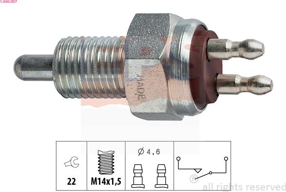 EPS 1.860.007 - Датчик включения фары заднего хода abcparts.ee