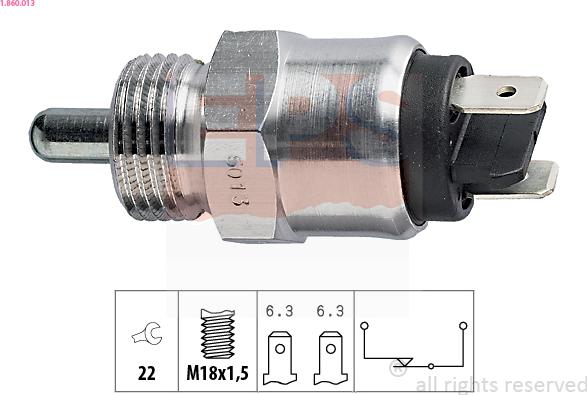 EPS 1.860.013 - Датчик включения фары заднего хода abcparts.ee