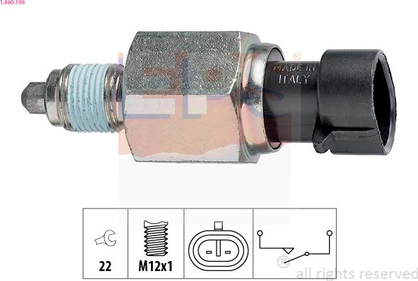 EPS 1.860.196 - Датчик включения фары заднего хода abcparts.ee