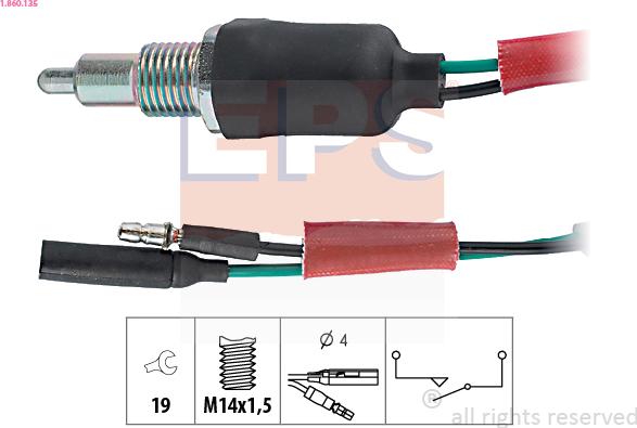 EPS 1.860.135 - Датчик включения фары заднего хода abcparts.ee