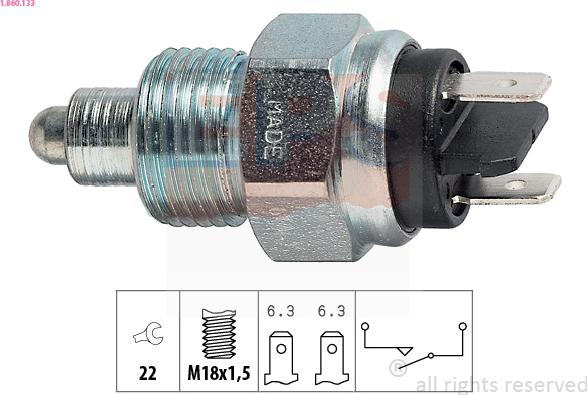 EPS 1.860.133 - Датчик включения фары заднего хода abcparts.ee