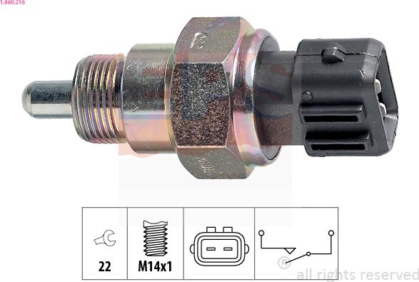 EPS 1.860.216 - Датчик включения фары заднего хода abcparts.ee