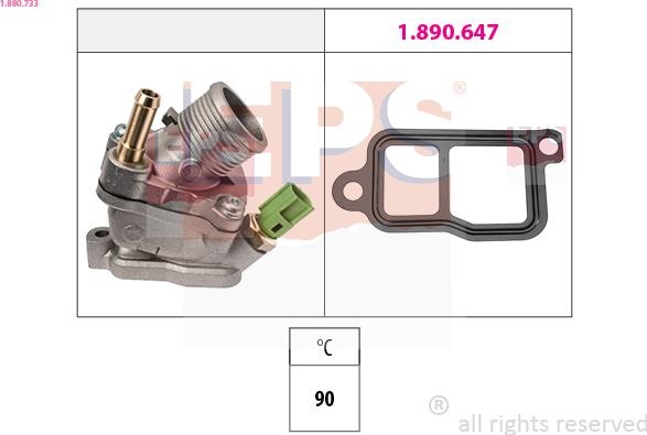 EPS 1.880.733 - Термостат охлаждающей жидкости / корпус abcparts.ee