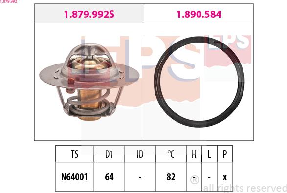 EPS 1.879.992 - Термостат охлаждающей жидкости / корпус abcparts.ee