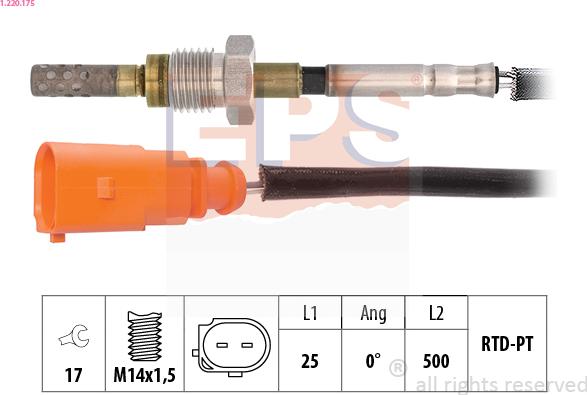 EPS 1.220.175 - Датчик, температура выхлопных газов abcparts.ee