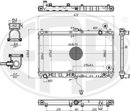 ERA 673320 - Радиатор, охлаждение двигателя abcparts.ee