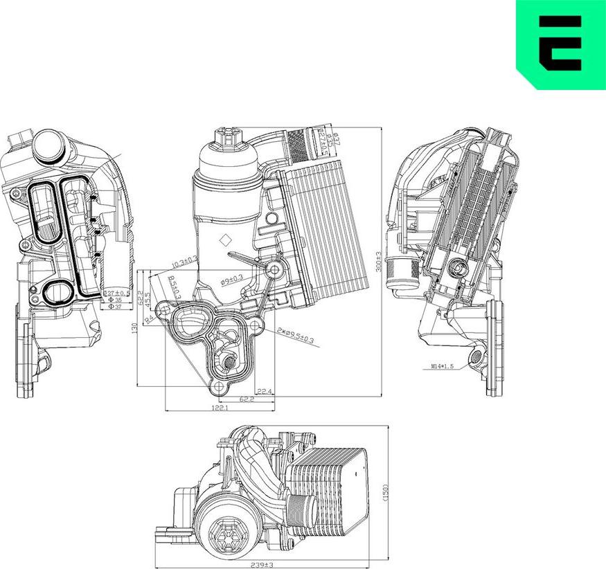 ERA 354187 - Масляный радиатор, двигательное масло abcparts.ee