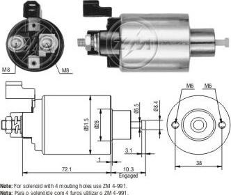 ERA ZM991 - Тяговое реле, соленоид, стартер abcparts.ee
