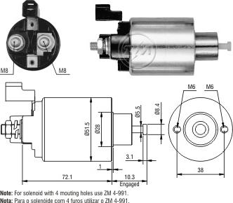 ERA ZM4991 - Тяговое реле, соленоид, стартер abcparts.ee