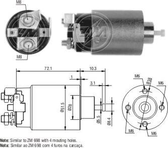 ERA ZM4698 - Тяговое реле, соленоид, стартер abcparts.ee