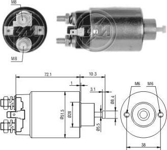 ERA ZM697 - Тяговое реле, соленоид, стартер abcparts.ee