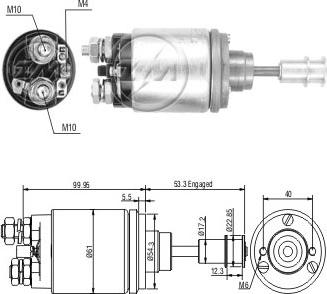 ERA ZM643 - Тяговое реле, соленоид, стартер abcparts.ee
