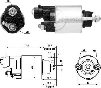 ERA ZM6705 - Тяговое реле, соленоид, стартер abcparts.ee