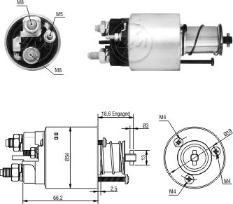 ERA ZM1497 - Тяговое реле, соленоид, стартер abcparts.ee