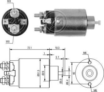 ERA ZM1698 - Тяговое реле, соленоид, стартер abcparts.ee