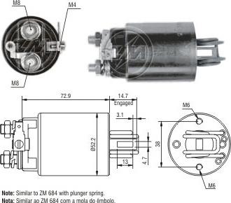 ERA ZM1684 - Тяговое реле, соленоид, стартер abcparts.ee