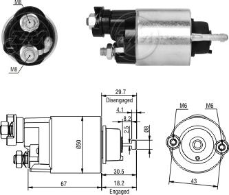 ERA ZM2705 - Тяговое реле, соленоид, стартер abcparts.ee
