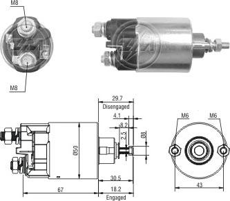 ERA ZM709 - Тяговое реле, соленоид, стартер abcparts.ee