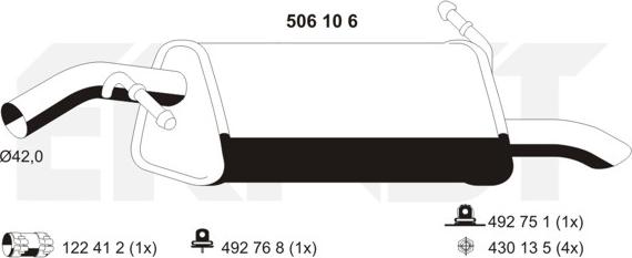 ERNST 506106 - Глушитель выхлопных газов, конечный abcparts.ee