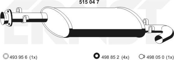 ERNST 515047 - Средний глушитель выхлопных газов abcparts.ee