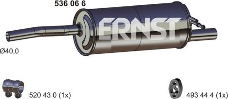 ERNST 536066 - Глушитель выхлопных газов, конечный abcparts.ee