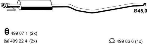 ERNST 043007 - Средний глушитель выхлопных газов abcparts.ee