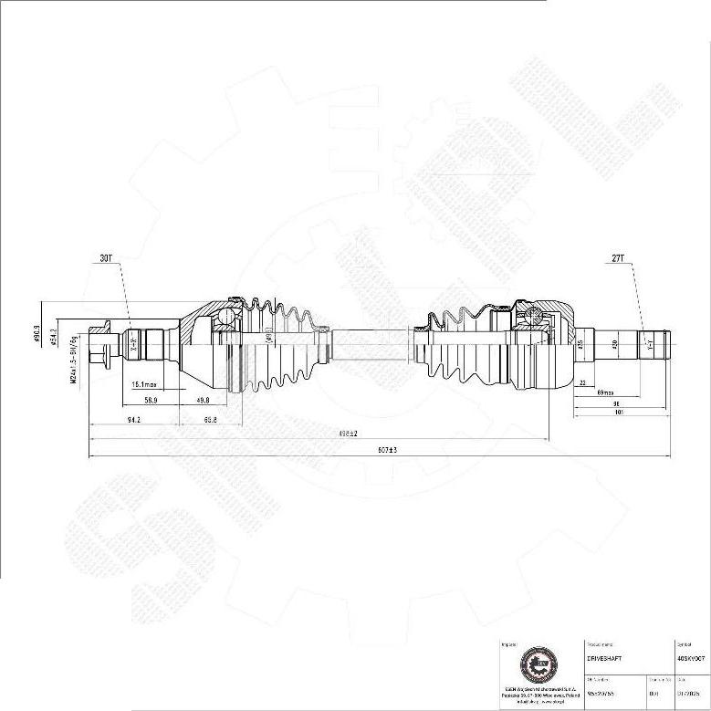 Esen SKV 40SKV007 - Приводной вал abcparts.ee