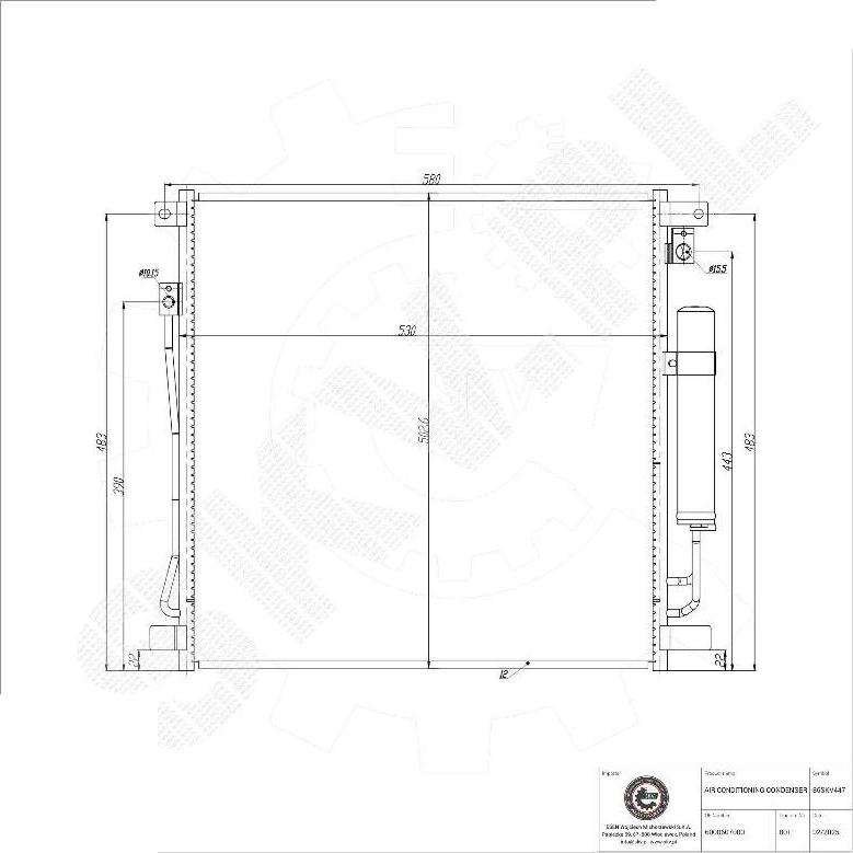Esen SKV 86SKV447 - Конденсатор кондиционера abcparts.ee