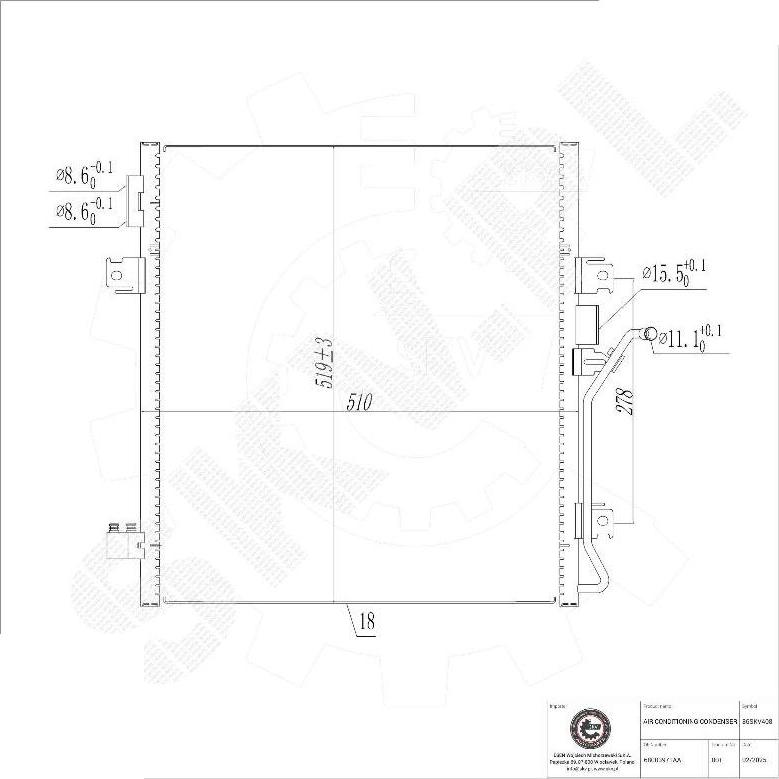 Esen SKV 86SKV408 - Конденсатор кондиционера abcparts.ee