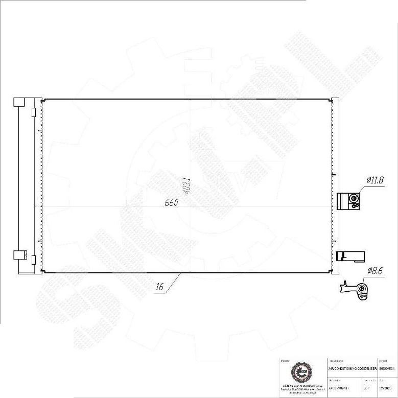 Esen SKV 86SKV554 - Конденсатор кондиционера abcparts.ee
