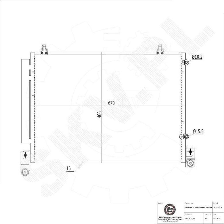 Esen SKV 86SKV607 - Конденсатор кондиционера abcparts.ee